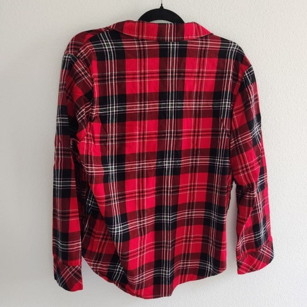 Victoria's Secret Red Plaid Flannel Pajama Top women's size‎ Medium - Picture 2 of 6